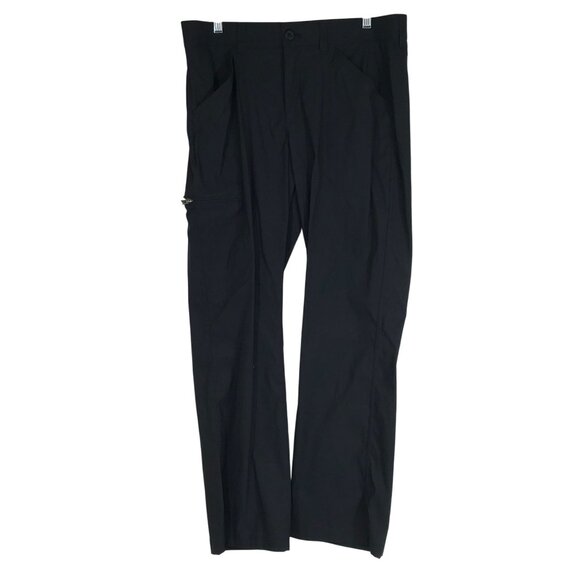 EDDIE BAUER - MEN'S 34 X 30 -BLACK NYLON BLEND EDDIE BAUER RAINIER TECH PANT - Picture 1 of 9